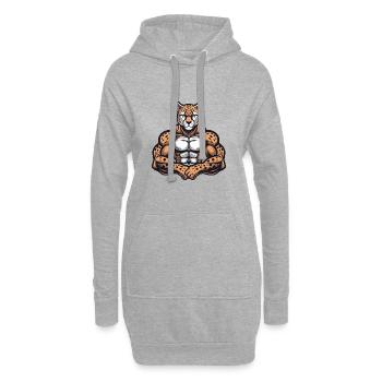 Musculation des muscles guépard - Sweat-shirt à capuche long Femme - gris chiné - Devant