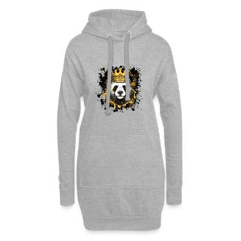 Tête de Panda Portrait Couronne - Sweat-shirt à capuche long Femme - gris chiné - Devant