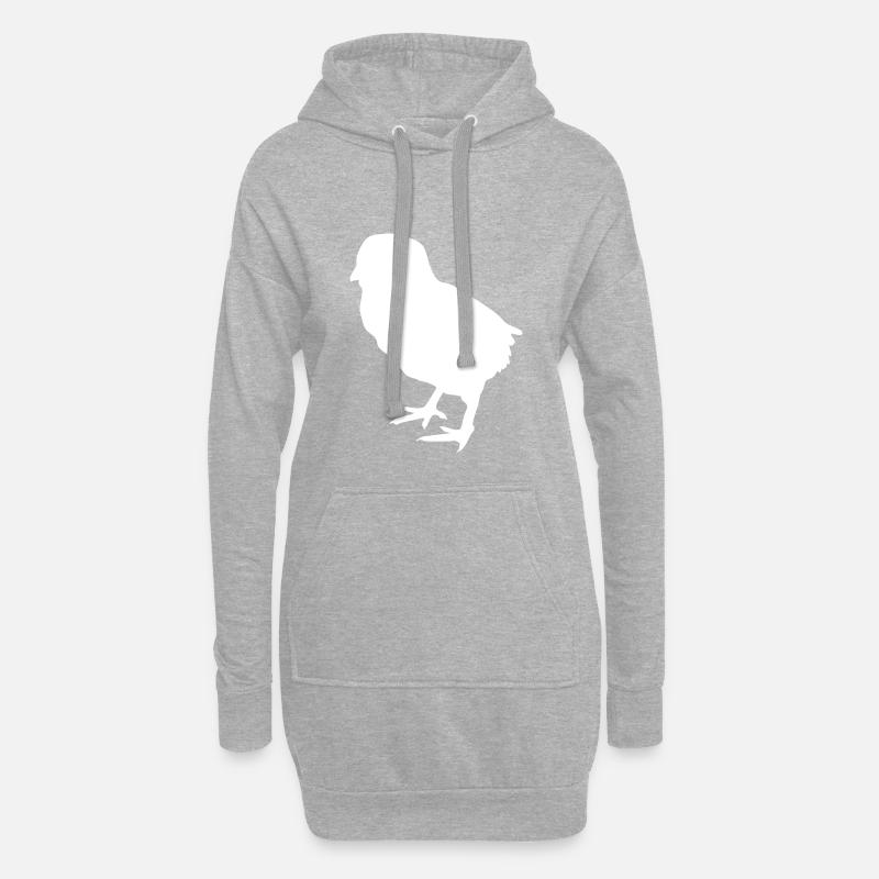 poussin - Sweat-shirt à capuche long Femme - gris chiné