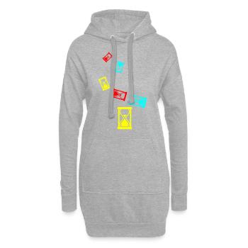 Sanduhr Symbol - Hoodie-Kleid - Grau meliert - Vorne