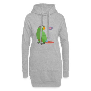 Oiseau perroquet hirondelle hirondelle cadeau - Sweat-shirt à capuche long Femme - gris chiné - Devant