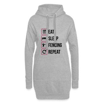 Eat Sleep Fencing Repeat - Hoodie-Kleid - Grau meliert - Vorne