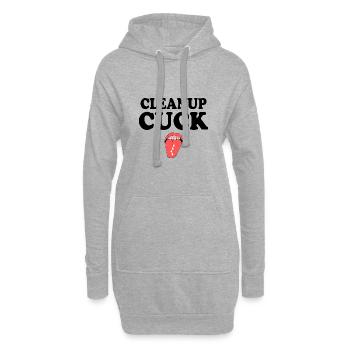 Cuckold clean up - Hoodie-Kleid - Grau meliert - Vorne