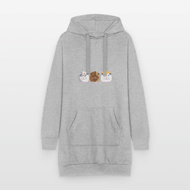 Trois petits cochons d'Inde Sweat-shirt à capuche long Femme