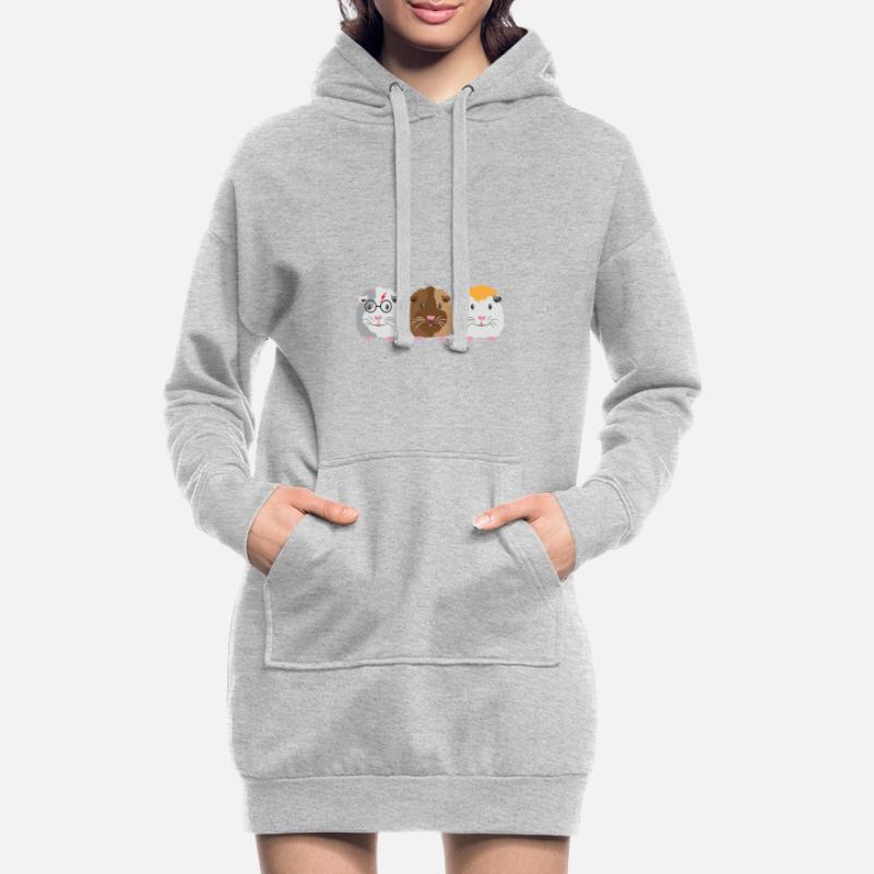 Trois petits cochons d'Inde Sweat-shirt à capuche long Femme