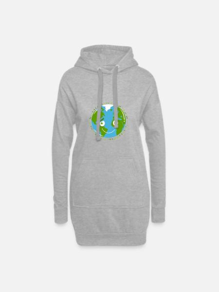 Shy planet EARTH - Hoodie Dress - heather grey