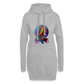 Asia Fish Demon de M. DiSzy - Sweat-shirt à capuche long Femme - gris chiné - Devant