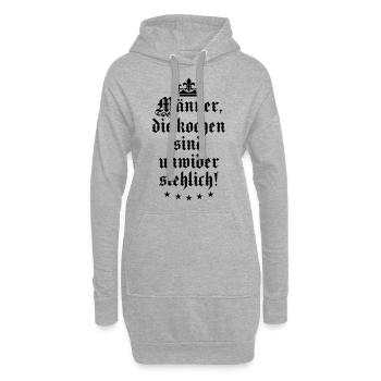 07 Männer die kochen sind unwiderstehlich Koch - Hoodie-Kleid - Grau meliert - Vorne