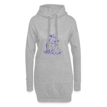 Katze - Hoodie-Kleid - Grau meliert - Vorne
