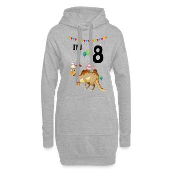 Paläontologie-Lehrer und Parasaurolophus Motif - Hoodie-Kleid - Grau meliert - Vorne