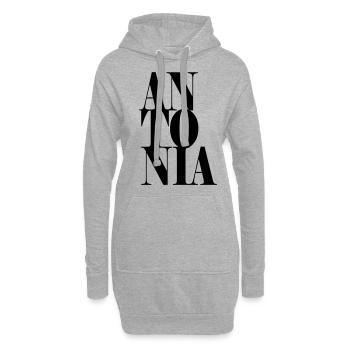 Antonia Nom Prénom Police moderne Word Art - Sweat-shirt à capuche long Femme - gris chiné - Devant