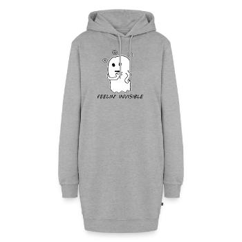 Niedlicher Geist Lustige Illustration - Hoodie-Kleid - Grau meliert - Vorne