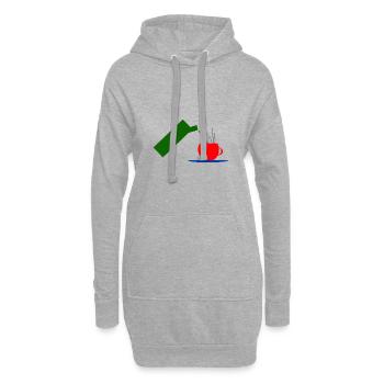 Café, amateurs de café, buveurs de café - Sweat-shirt à capuche long Femme - gris chiné - Devant