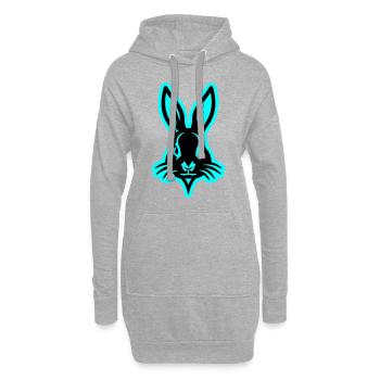 Hase Osterhase Kopf Ostern - Hoodie-Kleid - Grau meliert - Vorne