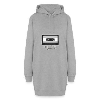 Cassette de musique - Sweat-shirt à capuche long Femme - gris chiné - Devant