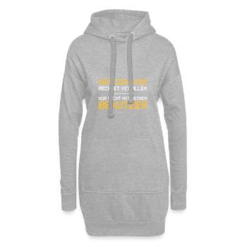 Der Computer rechnet mit allem - Hoodie-Kleid - Grau meliert - Vorne