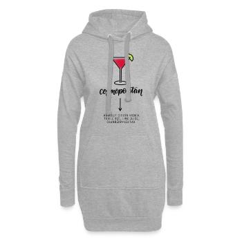 Cosmopolitan cocktail handlettering cadeau idée - Sweat-shirt à capuche long Femme - gris chiné - Devant