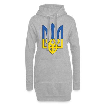 Ukraine Flagge Symbol - Flagge der Ukraine - Hoodie-Kleid - Grau meliert - Vorne