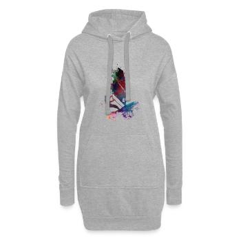 Sports de surf #surfer #sport - Sweat-shirt à capuche long Femme - gris chiné - Devant