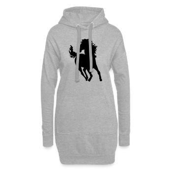 horse animal - Sweat-shirt à capuche long Femme - gris chiné - Devant