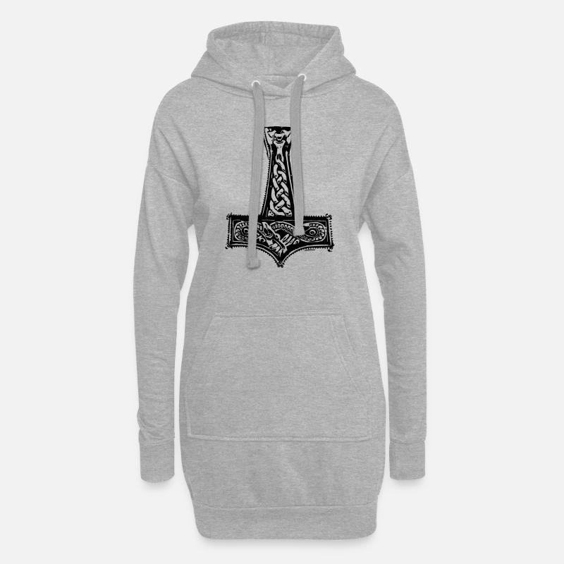 mjolnir - Hoodie-Kleid - Grau meliert