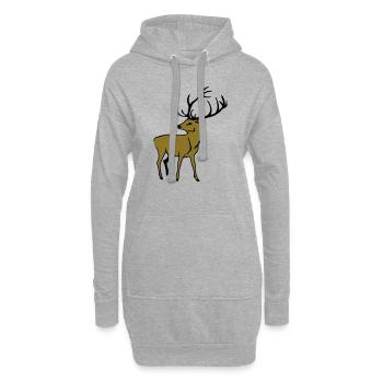 Edler Hirsch - Hoodie-Kleid - Grau meliert - Vorne