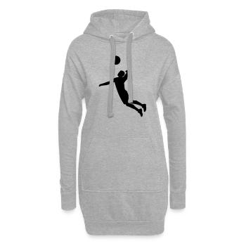 volleyball - Hoodie-Kleid - Grau meliert - Vorne