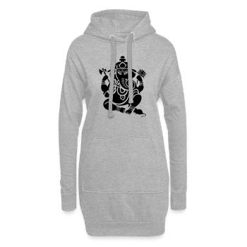 ganesha_aumkara_15x195 - Hoodie-Kleid - Grau meliert - Vorne