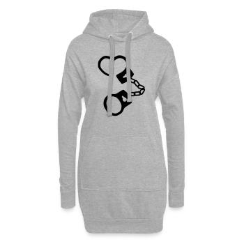Handschellen - Hoodie-Kleid - Grau meliert - Vorne