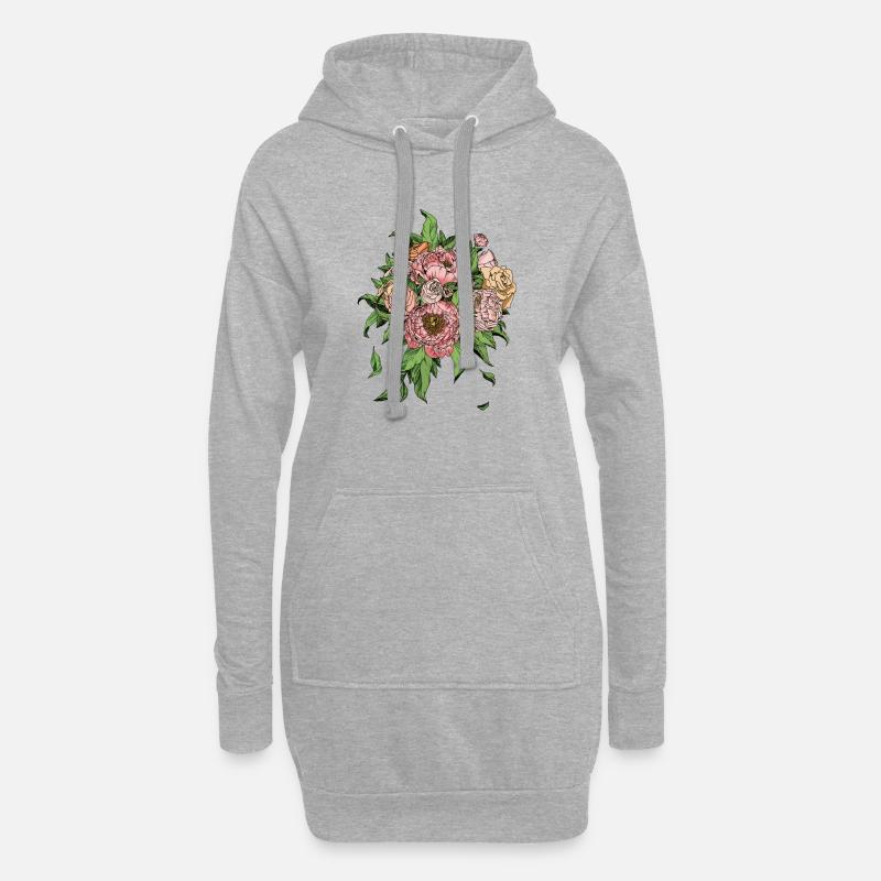 Blumen sind das Lächeln der Erde. Ralph Waldo Emer - Hoodie-Kleid - Grau meliert