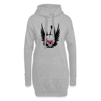 Dart Totenkopf - Hoodie-Kleid - Grau meliert - Vorne
