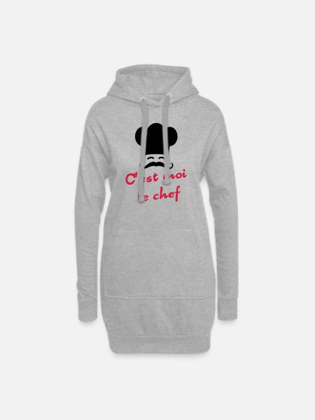 C'est moi le chef - Hoodie Dress - heather grey