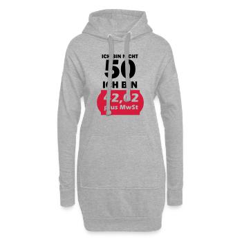 ich bin nicht 50 - Hoodie-Kleid - Grau meliert - Vorne
