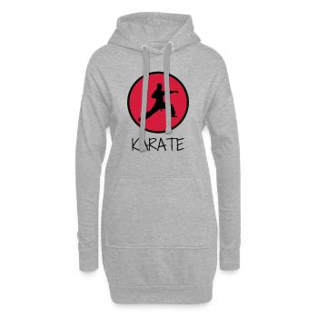 Karate / Karateka / Martial Arts / Fight - Sweat-shirt à capuche long Femme - gris chiné - Devant