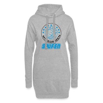 saufen_2 - Hoodie-Kleid - Grau meliert - Vorne