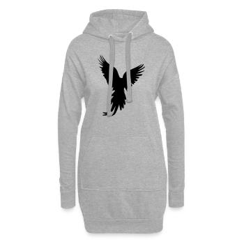 bird silhouette - Hoodie-Kleid - Grau meliert - Vorne