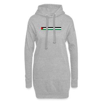 Drapeau de la Palestine - à travers - Sweat-shirt à capuche long Femme - gris chiné - Devant