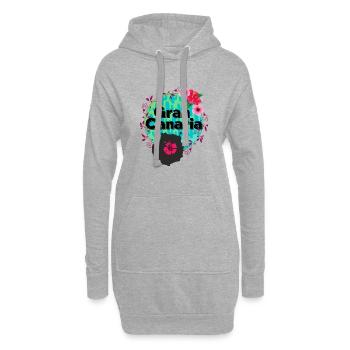 Fleur de Gran Canaria - Sweat-shirt à capuche long Femme - gris chiné - Devant