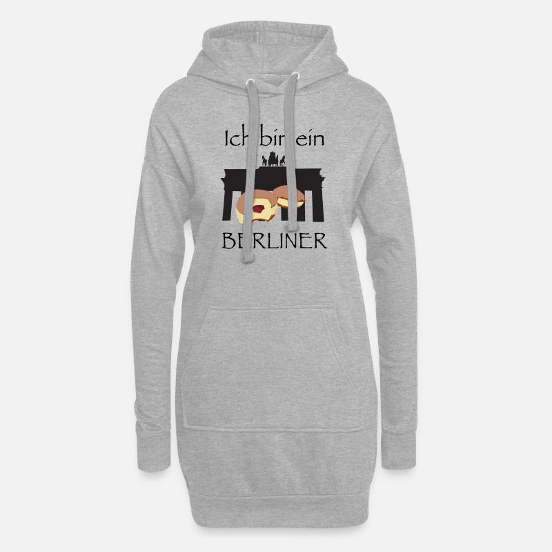Ich bin ein Berliner - Hoodie-Kleid - Grau meliert