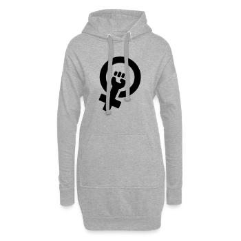 Feminismus - Hoodie-Kleid - Grau meliert - Vorne