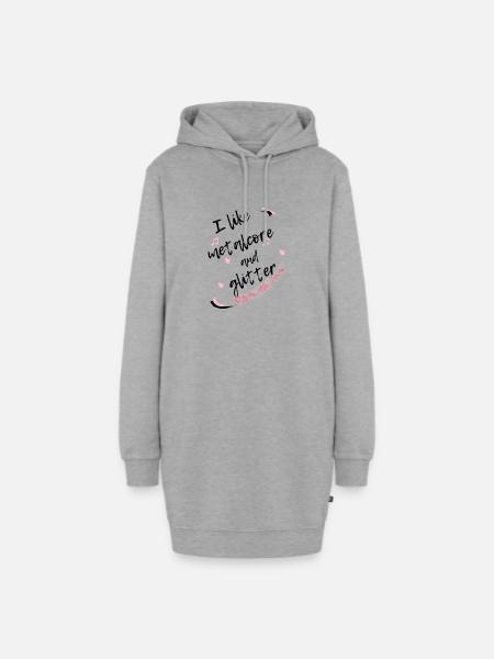 metalcore and glitter - Hoodie-Kleid - Grau meliert