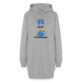 piston broke - Hoodie Dress - heather grey - Front