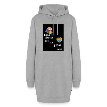 Bunt Regenbogenfarben bild - Hoodie-Kleid - Grau meliert - Vorne