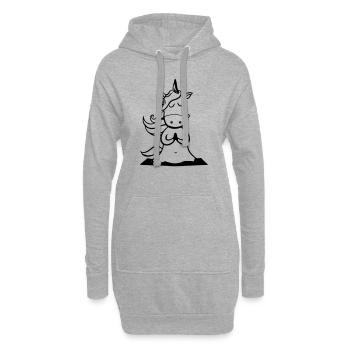 Einhorn Yoga Lustig Yogalehrerin Geschenkidee - Hoodie-Kleid - Grau meliert - Vorne