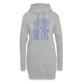 idée cadeau grand chat mignon amusant amoureux des animaux - Sweat-shirt à capuche long Femme - gris chiné - Devant