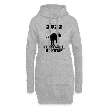 Fußball Katar Fußballexperte "fußball im kater" - Hoodie-Kleid - Grau meliert - Vorne