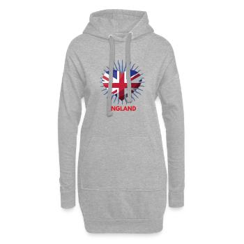 WM in Katar I Love England Fanartikel - Hoodie-Kleid - Grau meliert - Vorne