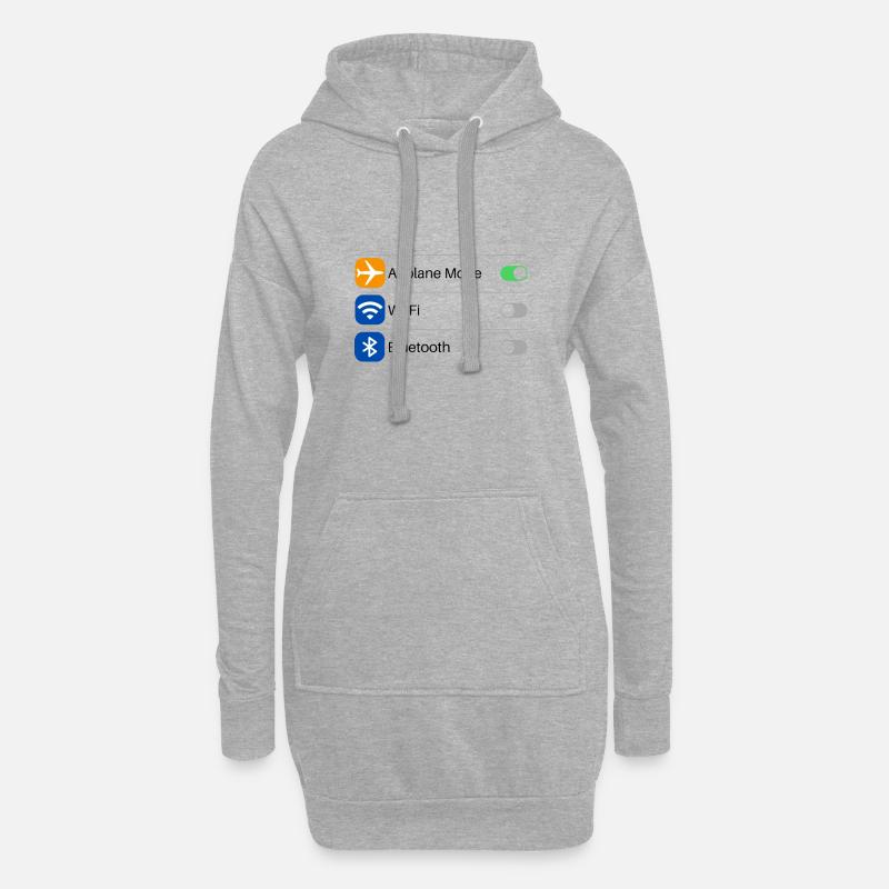 Flugmodus Einstellung - Hoodie-Kleid - Grau meliert