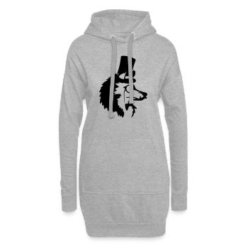 Mr. Wolf Gentlemen Cylinder - Hoodie Dress - heather grey - Front