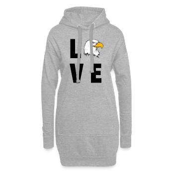Liebesadler - Hoodie-Kleid - Grau meliert - Vorne